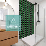 Carreau adhésif Vinyl Way : 8 carreaux adhésifs 20x20cm Inaya / Carreaux marocains / vert / pour douche, murs, sol, cuisine, salle de bain… - n°4
