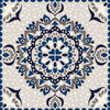 Vinyl Way - Carreau adhésif Elena - Collection Carreaux de ciment bleu