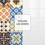 Piastrella adesiva Vinyl Way : 8 carreaux adhésifs 20x20cm Lolita / Carreaux de ciment multicolore / marron / pour douche, murs, sol, cuisine, salle de bain… - n°5