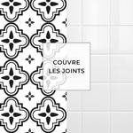 Baldosa adhesiva Vinyl Way : 8 carreaux adhésifs 20x20cm Juliette / Carreaux de ciment noir & blanc / noir / pour douche, murs, sol, cuisine, salle de bain… - n°5