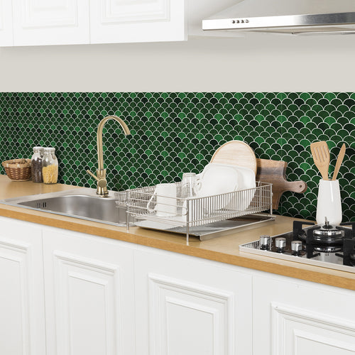 Vinyl Way - Collection Carreaux marocains - carreaux adhésifs collés sur une crédence de cuisine