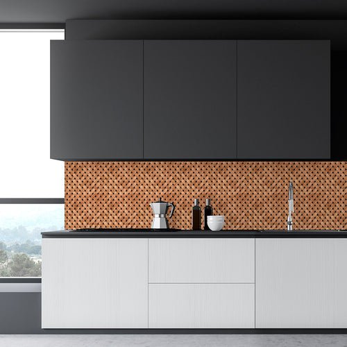 Vinyl Way - Collection Osier - carreaux adhésifs collés sur une crédence de cuisine