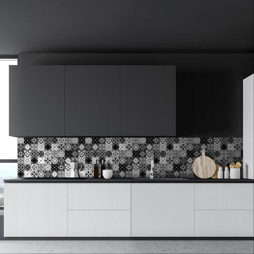 Vinyl Way - Collection Carreaux de ciment - 10x10 - carreaux adhésifs collés sur une crédence de cuisine