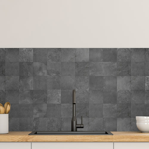 Vinyl Way - Collection Brique - carreaux adhésifs collés sur une crédence de cuisine