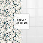 Carreau adhésif Vinyl Way : 8 carreaux adhésifs 20x20cm Irene / Terrazzo / blanc / pour douche, murs, sol, cuisine, salle de bain… - n°5
