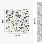 Carreau adhésif Vinyl Way : 8 carreaux adhésifs 20x20cm Irene / Terrazzo / blanc / pour douche, murs, sol, cuisine, salle de bain… - n°3