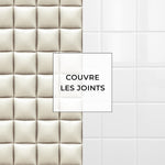 Piastrella adesiva Vinyl Way : 8 carreaux adhésifs 20x20cm Palo / Coussin Cuir / blanc / pour douche, murs, sol, cuisine, salle de bain… - n°5