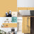 Piastrella adesiva Vinyl Way : 8 carreaux adhésifs 20x20cm Almeria / Abstrait - Origami / jaune / pour douche, murs, sol, cuisine, salle de bain… - n°1
