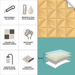 Piastrella adesiva Vinyl Way : 8 carreaux adhésifs 20x20cm Almeria / Abstrait - Origami / jaune / pour douche, murs, sol, cuisine, salle de bain… - n°2