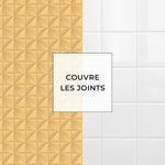 Piastrella adesiva Vinyl Way : 8 carreaux adhésifs 20x20cm Almeria / Abstrait - Origami / jaune / pour douche, murs, sol, cuisine, salle de bain… - n°5