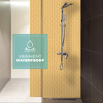 Piastrella adesiva Vinyl Way : 8 carreaux adhésifs 20x20cm Almeria / Abstrait - Origami / jaune / pour douche, murs, sol, cuisine, salle de bain… - n°4