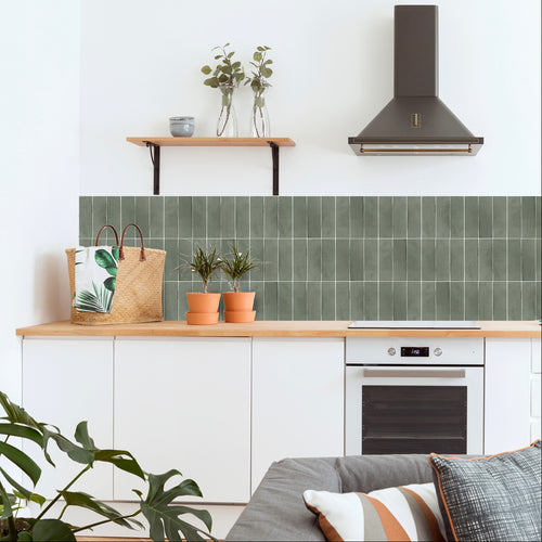 Vinyl Way - Collection Zelliges Rectangles - carreaux adhésifs collés sur une crédence de cuisine