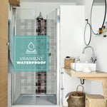 Carreau adhésif Vinyl Way : 8 carreaux adhésifs 20x20cm Mesa / Zelliges Carrés / noir / pour douche, murs, sol, cuisine, salle de bain… - n°4