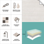 Carreau adhésif Vinyl Way : 8 carreaux adhésifs 20x20cm Prato / Béton astrait / blanc / pour douche, murs, sol, cuisine, salle de bain… - n°2