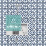 Piastrella adesiva Vinyl Way : 8 carreaux adhésifs 20x20cm Théa / Carreaux de ciment bleu  / bleu / pour douche, murs, sol, cuisine, salle de bain… - n°4