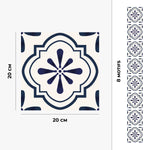 Piastrella adesiva Vinyl Way : 8 carreaux adhésifs 20x20cm Léa / Carreaux de ciment bleu  / bleu / pour douche, murs, sol, cuisine, salle de bain… - n°3