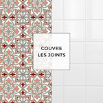 Carreau adhésif Vinyl Way : 8 carreaux adhésifs 20x20cm Rose / Carreaux de ciment provençaux / rose / pour douche, murs, sol, cuisine, salle de bain… - n°5