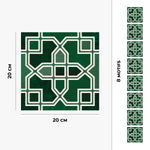 Piastrella adesiva Vinyl Way : 8 carreaux adhésifs 20x20cm Amira / Carreaux marocains  / vert / pour douche, murs, sol, cuisine, salle de bain… - n°3