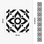Piastrella adesiva Vinyl Way : 8 carreaux adhésifs 20x20cm Rina / Carreaux de ciment noir & blanc / noir / pour douche, murs, sol, cuisine, salle de bain… - n°3