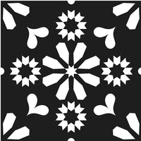Baldosa adhesiva Ines - collection Azulejos de cemento blanco y negro