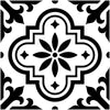 Vinyl Way - Baldosa adhesiva Agathe - Collection Azulejos de cemento blanco y negro