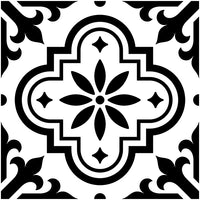 Baldosa adhesiva Agathe - collection Azulejos de cemento blanco y negro