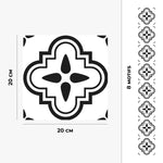 Piastrella adesiva Vinyl Way : 8 carreaux adhésifs 20x20cm Juliette / Carreaux de ciment noir & blanc / noir / pour douche, murs, sol, cuisine, salle de bain… - n°3