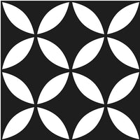 Baldosa adhesiva Palma - collection Azulejos de cemento blanco y negro