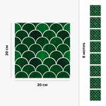 Carreau adhésif Vinyl Way : 8 carreaux adhésifs 20x20cm Aïcha / Carreaux marocains  / vert / pour douche, murs, sol, cuisine, salle de bain… - n°3