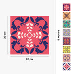 Carreau adhésif Vinyl Way : 8 carreaux adhésifs 20x20cm Violette / Carreaux de ciment multicolore / rouge / pour douche, murs, sol, cuisine, salle de bain… - n°3