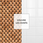 Carreau adhésif Vinyl Way : 8 carreaux adhésifs 20x20cm Satou / Osier / marron / pour douche, murs, sol, cuisine, salle de bain… - n°5