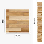 Carreau adhésif Vinyl Way : 8 carreaux adhésifs 20x20cm Sandy / Bois / marron / pour douche, murs, sol, cuisine, salle de bain… - n°3