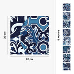 Carreau adhésif Vinyl Way : 8 carreaux adhésifs 20x20cm Anna / Carreaux de ciment bleu  / bleu / pour douche, murs, sol, cuisine, salle de bain… - n°3