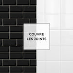 Carreau adhésif Vinyl Way : 8 carreaux adhésifs 20x20cm Minna / Carreaux de métro / noir / pour douche, murs, sol, cuisine, salle de bain… - n°5