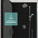 Carreau adhésif Vinyl Way : 8 carreaux adhésifs 20x20cm Minna / Carreaux de métro / noir / pour douche, murs, sol, cuisine, salle de bain… - n°4