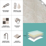 Piastrella adesiva Vinyl Way : 8 carreaux adhésifs 20x20cm Nena / Marbre / beige / pour douche, murs, sol, cuisine, salle de bain… - n°2