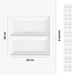 Piastrella adesiva Vinyl Way : 8 carreaux adhésifs 20x20cm Andrea / Carreaux de métro / blanc / pour douche, murs, sol, cuisine, salle de bain… - n°3