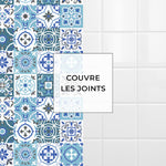 Piastrella adesiva Vinyl Way : 8 carreaux adhésifs 20x20cm Johannah / Carreaux de ciment - 10x10 / bleu / pour douche, murs, sol, cuisine, salle de bain… - n°5