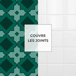 Piastrella adesiva Vinyl Way : 8 carreaux adhésifs 20x20cm Safa / Carreaux marocains  / vert / pour douche, murs, sol, cuisine, salle de bain… - n°5