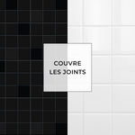 Carreau adhésif Vinyl Way : 8 carreaux adhésifs 20x20cm Farah / Mosaïque carré / noir / pour douche, murs, sol, cuisine, salle de bain… - n°5