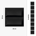 Piastrella adesiva Vinyl Way : 8 carreaux adhésifs 20x20cm Callie / Carreaux de métro / noir / pour douche, murs, sol, cuisine, salle de bain… - n°3