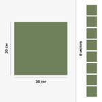 Carreau adhésif Vinyl Way : 8 carreaux adhésifs 20x20cm Olive / Couleurs unies / vert / pour douche, murs, sol, cuisine, salle de bain… - n°3