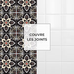 Carreau adhésif Vinyl Way : 8 carreaux adhésifs 20x20cm Lina / Carreaux de ciment provençaux / noir / pour douche, murs, sol, cuisine, salle de bain… - n°5