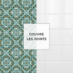 Carreau adhésif Vinyl Way : 8 carreaux adhésifs 20x20cm Ambre / Carreaux de ciment provençaux / bleu / pour douche, murs, sol, cuisine, salle de bain… - n°5