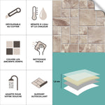 Piastrella adesiva Vinyl Way : 8 carreaux adhésifs 20x20cm Jenny / Montréal / beige / pour douche, murs, sol, cuisine, salle de bain… - n°2