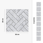 Piastrella adesiva Vinyl Way : 8 carreaux adhésifs 20x20cm Linda / Montréal / gris / pour douche, murs, sol, cuisine, salle de bain… - n°3