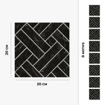 Piastrella adesiva Vinyl Way : 8 carreaux adhésifs 20x20cm Angie / Montréal / noir / pour douche, murs, sol, cuisine, salle de bain… - n°3