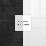 Carreau adhésif Vinyl Way : 8 carreaux adhésifs 20x20cm Erica / Béton / noir / pour douche, murs, sol, cuisine, salle de bain… - n°5