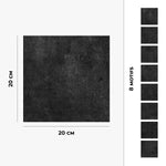 Carreau adhésif Vinyl Way : 8 carreaux adhésifs 20x20cm Erica / Béton / noir / pour douche, murs, sol, cuisine, salle de bain… - n°3
