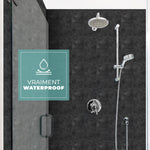 Piastrella adesiva Vinyl Way : 8 carreaux adhésifs 20x20cm Erica / Béton / noir / pour douche, murs, sol, cuisine, salle de bain… - n°4